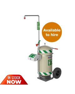Mobile self-contained safety shower with eye wash - 114 litre