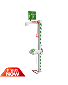 Hughes trace tape heated safety shower with ABS closed bowl eye wash