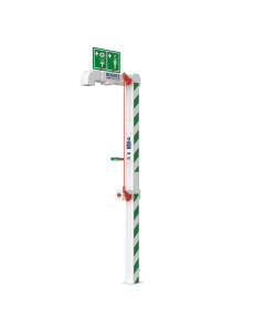 Jacketed and insulated safety shower with body spray