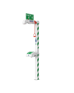 Hughes trace tape heated safety shower with ABS closed bowl eye bath