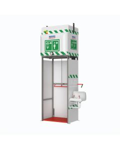 350L tank fed safety shower - jacketed and insulated