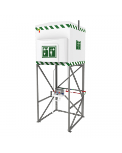 Hughes 1200L emergency tank shower assembled