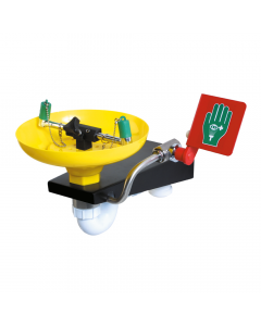 Hughes ABS open bowl eye wash with push plate activation