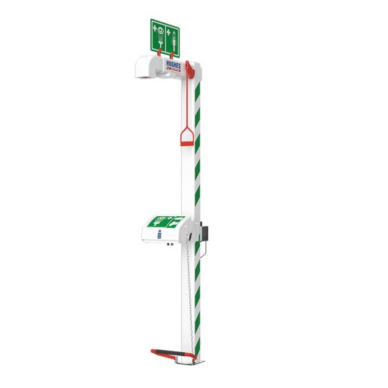 Trace tape heated safety shower with ASA closed bowl eye wash