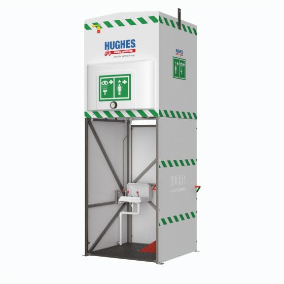1500L tank fed safety shower - jacketed and insulated