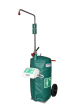 Mobile self-contained safety shower with eye wash and heated jacket - 114 litre